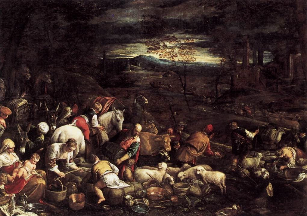 Ritorno di Giacobbe con la sua famiglia - Jacopo da Ponte, detto Bassano